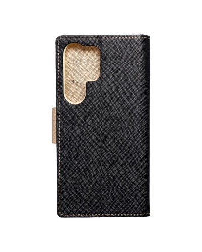 Husă Samsung Galaxy S24 Ultra Fancy Book Tip Carte cu Magnet și 2 Sloturi Card + Buzunar - Negru