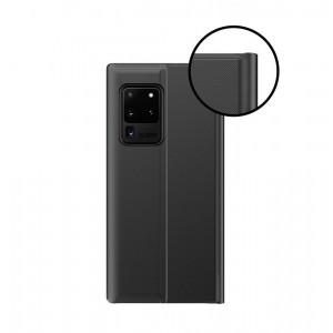 Husă Tip Carte Samsung Galaxy A02s Smart Fiber Case cu Textură Carbon, Slot Card și Stand - Negru