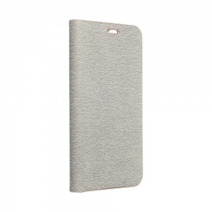 Husă Samsung Galaxy A53 5G Forcell Luna Book tip carte, ramă metalică, Argintiu