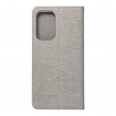 Husă Samsung Galaxy A53 5G Forcell Luna Book tip carte, ramă metalică, Argintiu