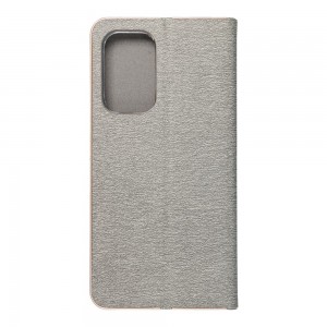 Husă Samsung Galaxy A53 5G Forcell Luna Book tip carte, ramă metalică, Argintiu