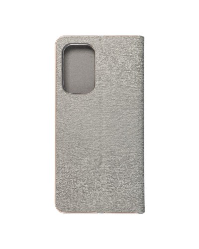 Husă Samsung Galaxy A53 5G Forcell Luna Book tip carte, ramă metalică, Argintiu