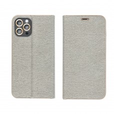 Husă Samsung Galaxy A53 5G Forcell Luna Book tip carte, ramă metalică, Argintiu