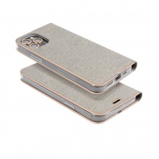 Husă Samsung Galaxy A53 5G Forcell Luna Book tip carte, ramă metalică, Argintiu