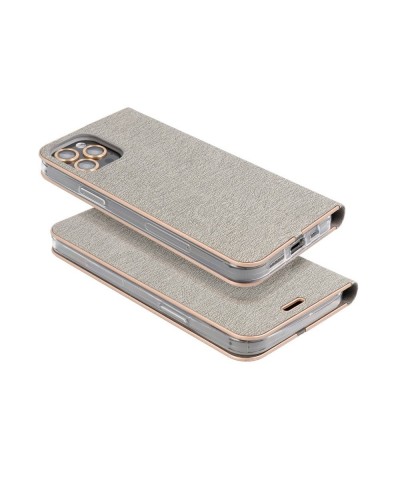 Husă Samsung Galaxy A53 5G Forcell Luna Book tip carte, ramă metalică, Argintiu