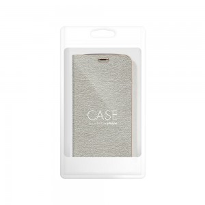 Husă Samsung Galaxy A53 5G Forcell Luna Book tip carte, ramă metalică, Argintiu