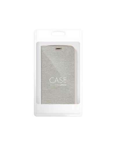 Husă Samsung Galaxy A53 5G Forcell Luna Book tip carte, ramă metalică, Argintiu