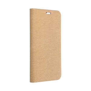 Husă Samsung Galaxy A53 5G Forcell Luna Book tip carte, ramă metalică, Auriu