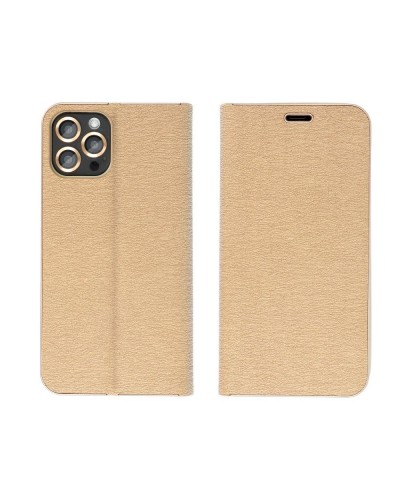 Husă Samsung Galaxy A53 5G Forcell Luna Book tip carte, ramă metalică, Auriu