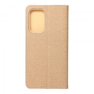 Husă Samsung Galaxy A53 5G Forcell Luna Book tip carte, ramă metalică, Auriu