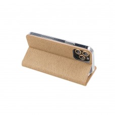 Husă Samsung Galaxy A53 5G Forcell Luna Book tip carte, ramă metalică, Auriu