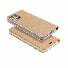 Husă Samsung Galaxy A53 5G Forcell Luna Book tip carte, ramă metalică, Auriu