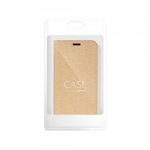 Husă Samsung Galaxy A53 5G Forcell Luna Book tip carte, ramă metalică, Auriu