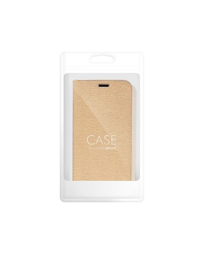 Husă Samsung Galaxy A53 5G Forcell Luna Book tip carte, ramă metalică, Auriu