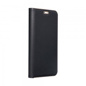 Husă Samsung Galaxy A53 5G Forcell Luna Book tip carte, ramă metalică, Negru