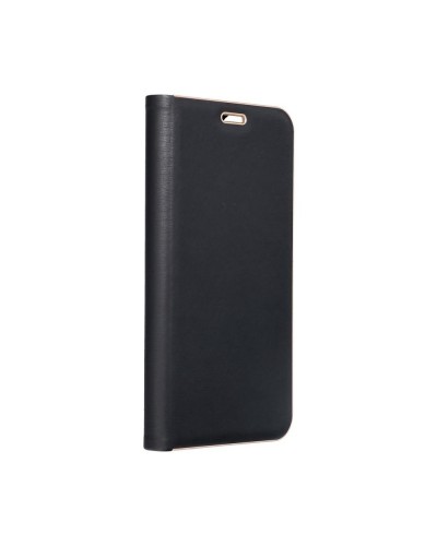 Husă Samsung Galaxy A53 5G Forcell Luna Book tip carte, ramă metalică, Negru