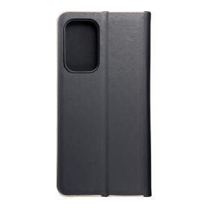 Husă Samsung Galaxy A53 5G Forcell Luna Book tip carte, ramă metalică, Negru