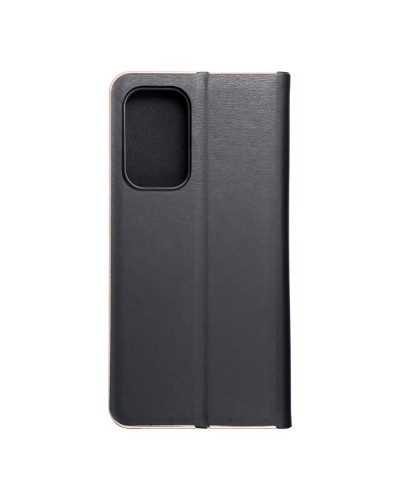 Husă Samsung Galaxy A53 5G Forcell Luna Book tip carte, ramă metalică, Negru