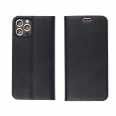 Husă Samsung Galaxy A53 5G Forcell Luna Book tip carte, ramă metalică, Negru