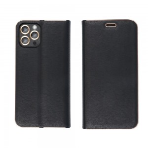 Husă Samsung Galaxy A53 5G Forcell Luna Book tip carte, ramă metalică, Negru