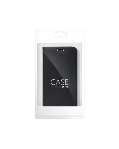 Husă Samsung Galaxy A53 5G Forcell Luna Book tip carte, ramă metalică, Negru