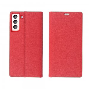 Husă Samsung Galaxy A53 5G Forcell Luna Book tip carte, ramă metalică, Rosu