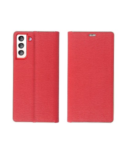 Husă Samsung Galaxy A53 5G Forcell Luna Book tip carte, ramă metalică, Rosu