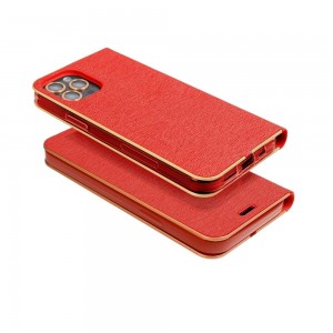 Husă Samsung Galaxy A53 5G Forcell Luna Book tip carte, ramă metalică, Rosu