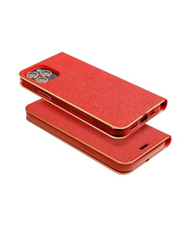 Husă Samsung Galaxy A53 5G Forcell Luna Book tip carte, ramă metalică, Rosu