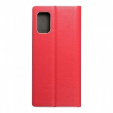 Husă Samsung Galaxy A02s Forcell Luna Book tip carte, ramă metalică, Rosu