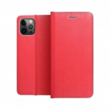 Husă Samsung Galaxy A02s Forcell Luna Book tip carte, ramă metalică, Rosu
