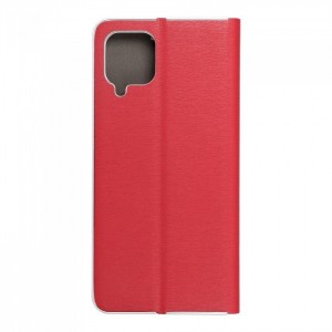 Husă Samsung Galaxy A22 4G Forcell Luna Book tip carte, ramă metalică, Rosu