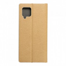 Husă Samsung Galaxy A42 5G Forcell Luna Book tip carte, ramă metalică, Auriu