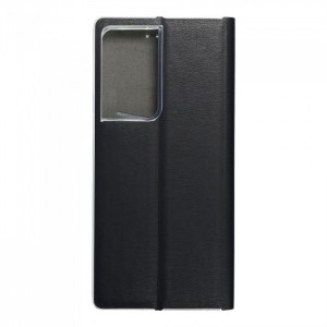 Husă Samsung Galaxy S20 Ultra Forcell Luna Book tip carte, ramă metalică, Negru