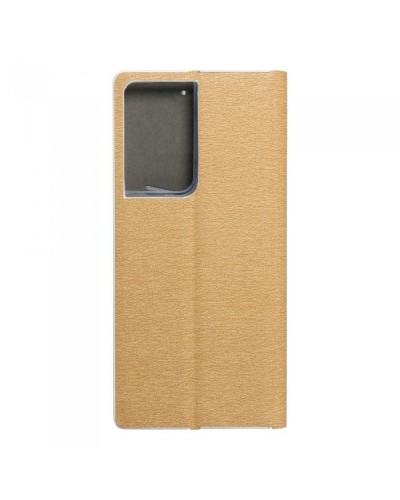 Husă Samsung Galaxy S21 Ultra Forcell Luna Book tip carte, ramă metalică, Auriu Husă Samsung Galaxy S21 Ultra Forcell Luna Book tip carte, ramă metalică, Auriu