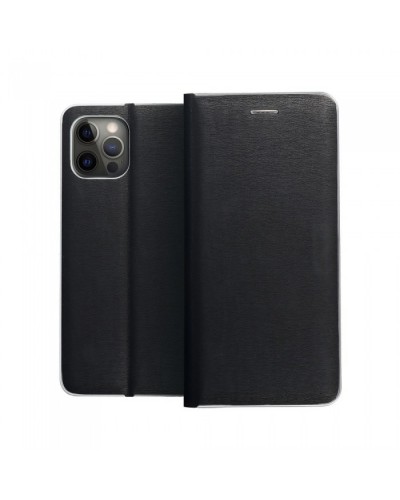 Husă Samsung Galaxy S21 Ultra Forcell Luna Book tip carte, ramă metalică, Negru Husă Samsung Galaxy S21 Ultra Forcell Luna Book tip carte, ramă metalică, Negru