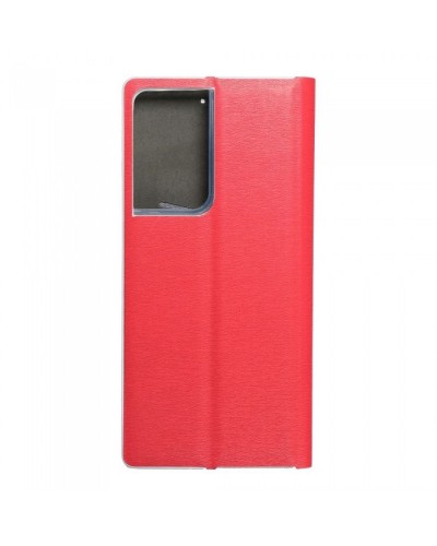 Husă Samsung Galaxy S21 Ultra Forcell Luna Book tip carte, ramă metalică, Rosu Husă Samsung Galaxy S21 Ultra Forcell Luna Book tip carte, ramă metalică, Rosu