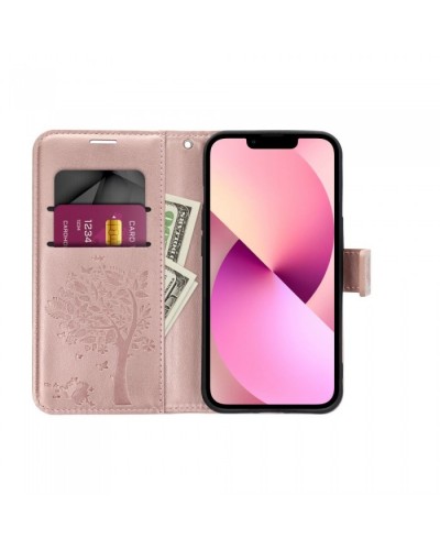 Husă Samsung Galaxy A03s Mezzo Book tip carte, Spring pink