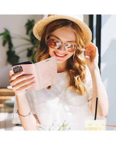 Husă Samsung Galaxy A72 Mezzo Book tip carte, Spring pink