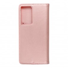 Husă Samsung Galaxy S21 Ultra Magnet Case tip carte, Rose gold