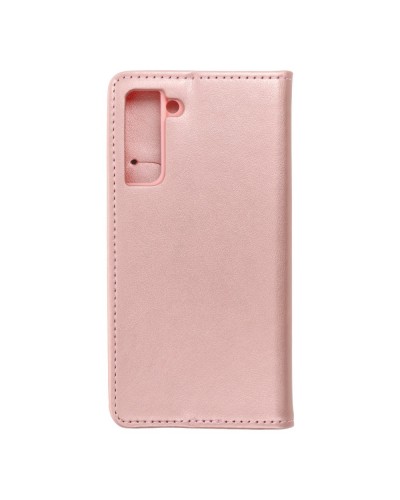 Husă Samsung Galaxy S21 Magnet Case tip carte, Rose gold Husă Samsung Galaxy S21 Magnet Case tip carte, Rose gold