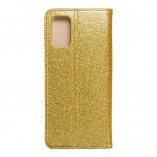 Husă Samsung Galaxy A02s Shining Case Book tip carte, Auriu