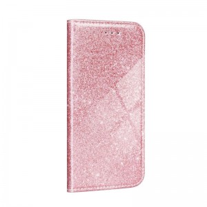Husă Samsung Galaxy A02s Shining Case Book tip carte, Roz