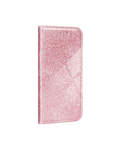 Husă Samsung Galaxy A02s Shining Case Book tip carte, Roz