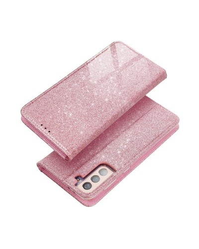 Husă Samsung Galaxy A02s Shining Case Book tip carte, Roz