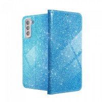 Husă Samsung Galaxy S21 Shining Case Book tip carte, Albastru