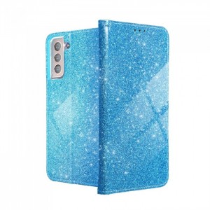 Husă Samsung Galaxy S21 Shining Case Book tip carte, Albastru