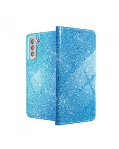 Husă Samsung Galaxy S21 Shining Case Book tip carte, Albastru