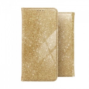 Husă Samsung Galaxy S21 Shining Case Book tip carte, Auriu