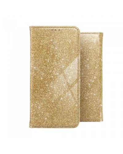 Husă Samsung Galaxy S21 Shining Case Book tip carte, Auriu